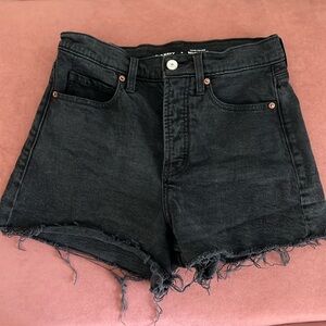 Old Navy Black Denim Shorts High Rise A-Line — size 6